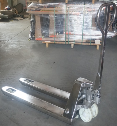 stainless steel pallet truck BFS detail